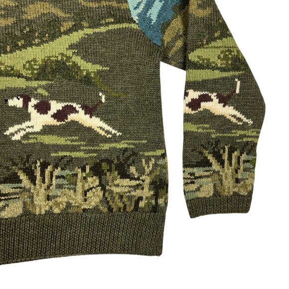 Vintage Ralph Lauren Wool Dog Hunt Cardigan Sweater Hoodie Jacket - Picture 16 of 16